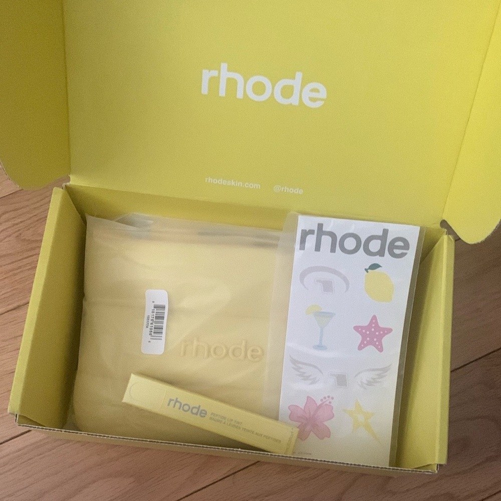 Rhode Lemontini Set: Pouch, lip tint, tattoo sheet
